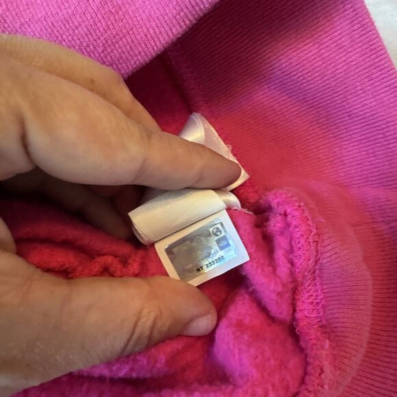 The North Face Bright Pink Comfy Hoodie Floral Lettering Women's Large - Picture 8 of 11